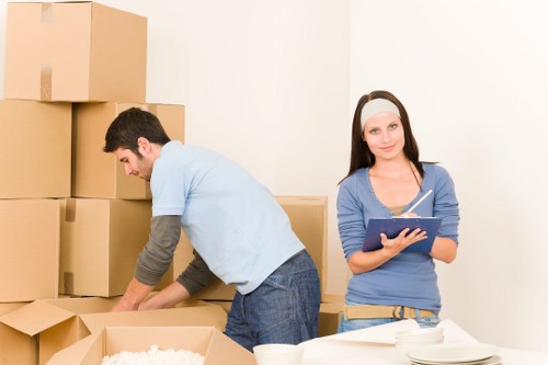 Boxes and furniture packed into mobile self storage in Bexley